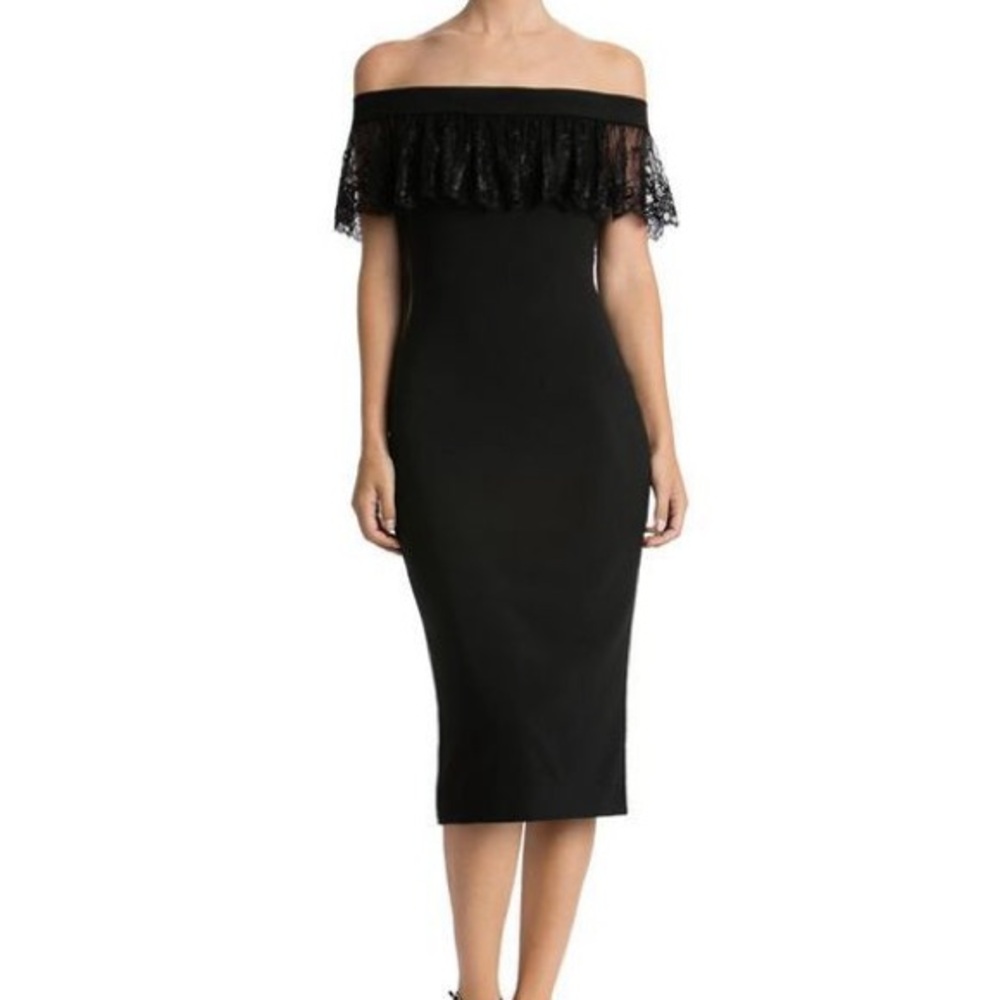 Dress The Population Alice Off The Shoulder Midi Dress